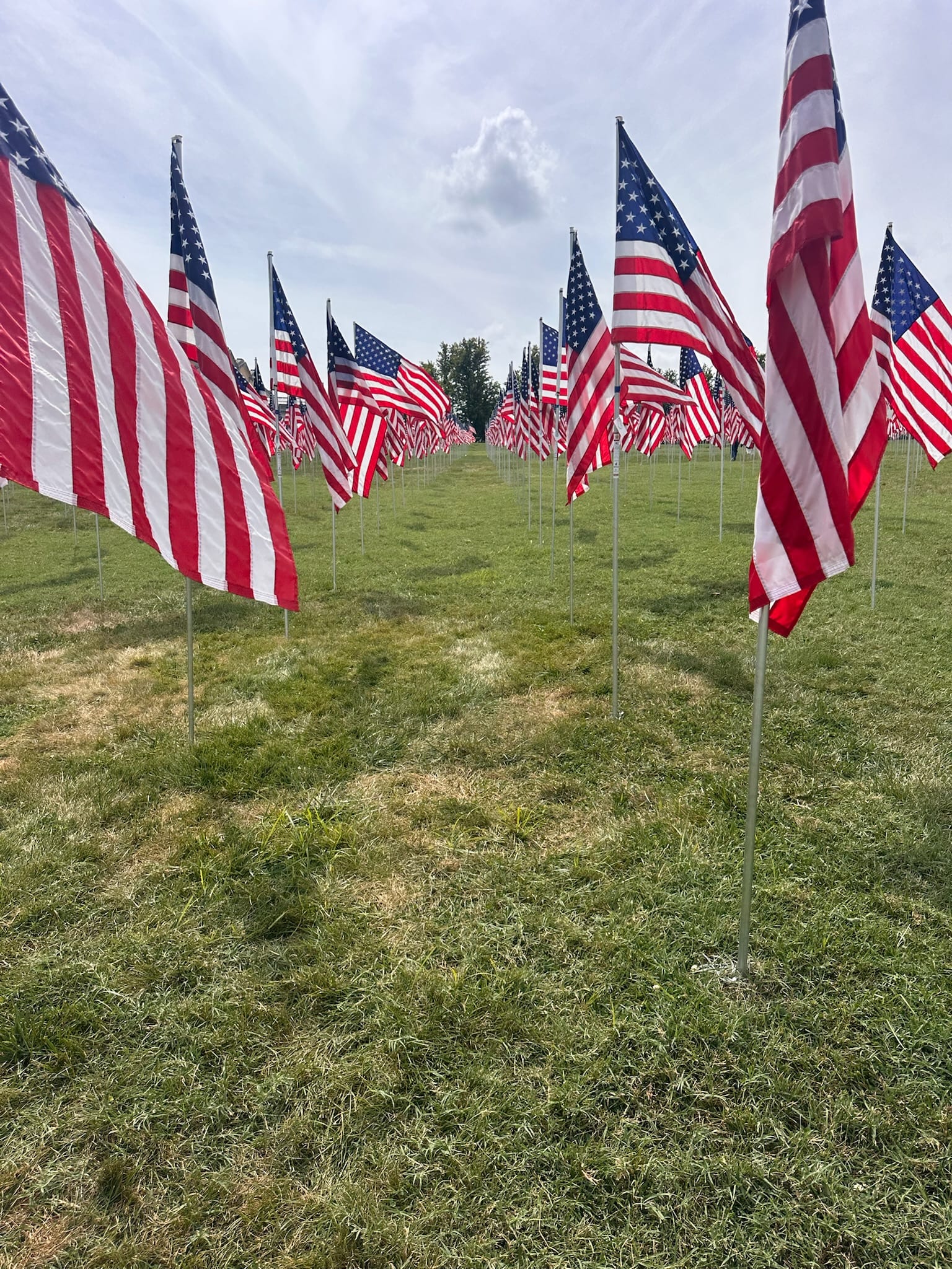 September 11th. Art Hill, a field of flags, and we made the time.